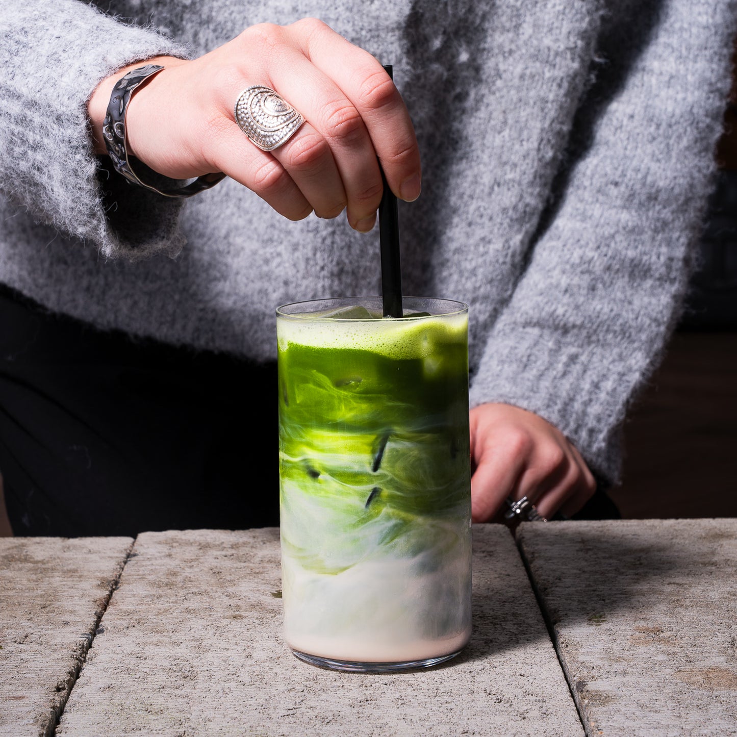 Matcha set N2 - cákaný vzor -C